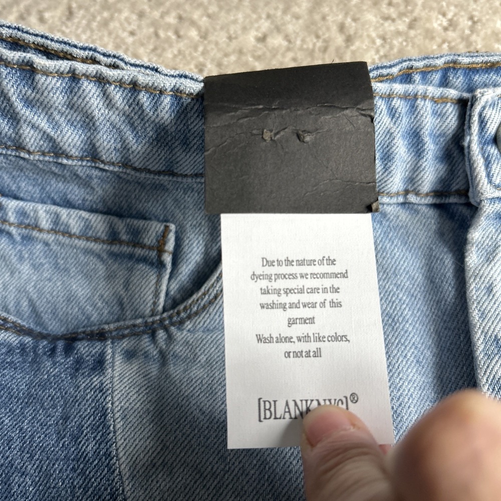 NWT Blank NYC Reeve high-rise ribcage colorblock 100% cotton denim shorts, 28 - Picture 6 of 6